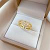 Real Gold Light Luxury Full Diamond Star Ring Opening Adjustable Simple Jewelry Japanese Ring Couple Ring
