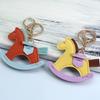 Fashion Key Rings Key Decorations Horse Shape Key Accessory Bag Ornament PU Leather Texture Keychain Perfect for Gifting