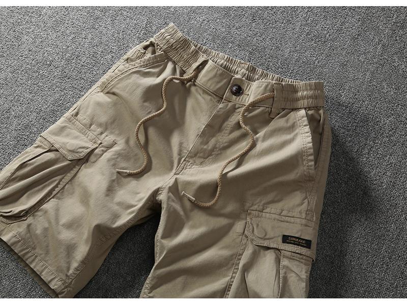 Men's American Retro Workwear Five-Point Shorts: Summer Comfort, Loose Fit, Multi-Pocket, Mid-Length
