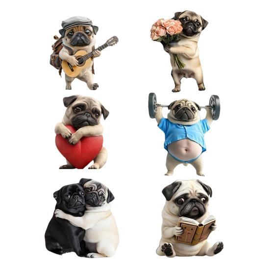 

Акриловый освежитель воздуха для автомобиля в форме мопса, клипса для дефлектора, забавный 2D щенок для автомобиля