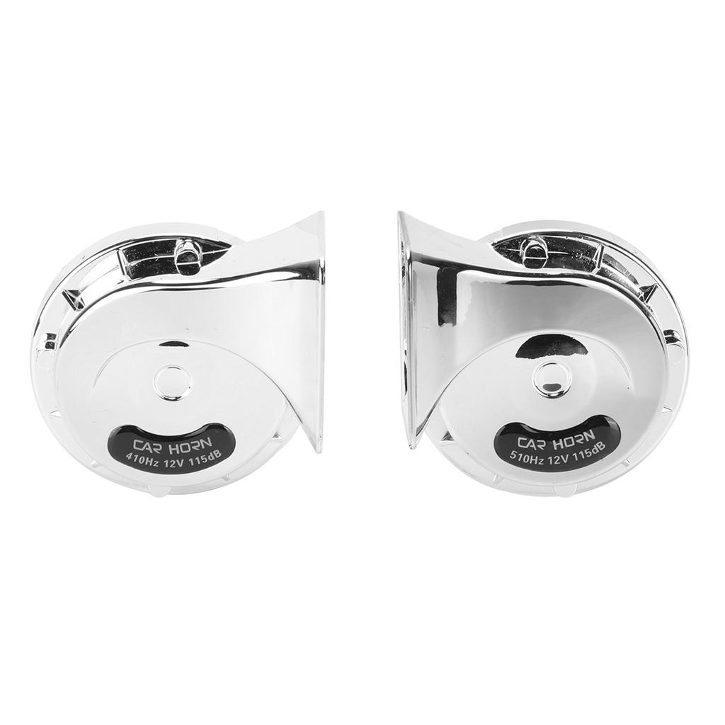 2PCS Car Horn 510Hz 115Db Silver Universal for All 12V Trucks RV Motorcycles UTV ATV
