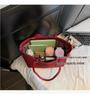 Women's Large Red Canvas Handbag - 2025 Stylish Single Shoulder Tote for Bridal Wedding Banquet