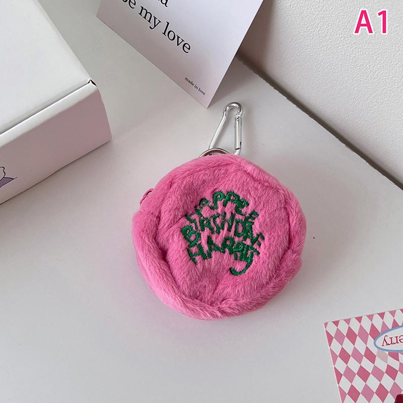 

Ins Style Minimalist Plush Storage Bag Earphone Cord Storage Bag Kawaii Spot Plush Harries Portable Purse Coin Pouch Cake Bag