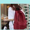 Solid Color Nylon Student Backpack With Large Capacity For Casual Travel And Daily Use Lightweight Urban Style