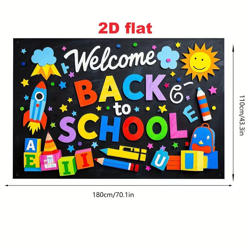 Back To School Photo Booth Backdrop, Chalkboard Classroom Welcome Decor