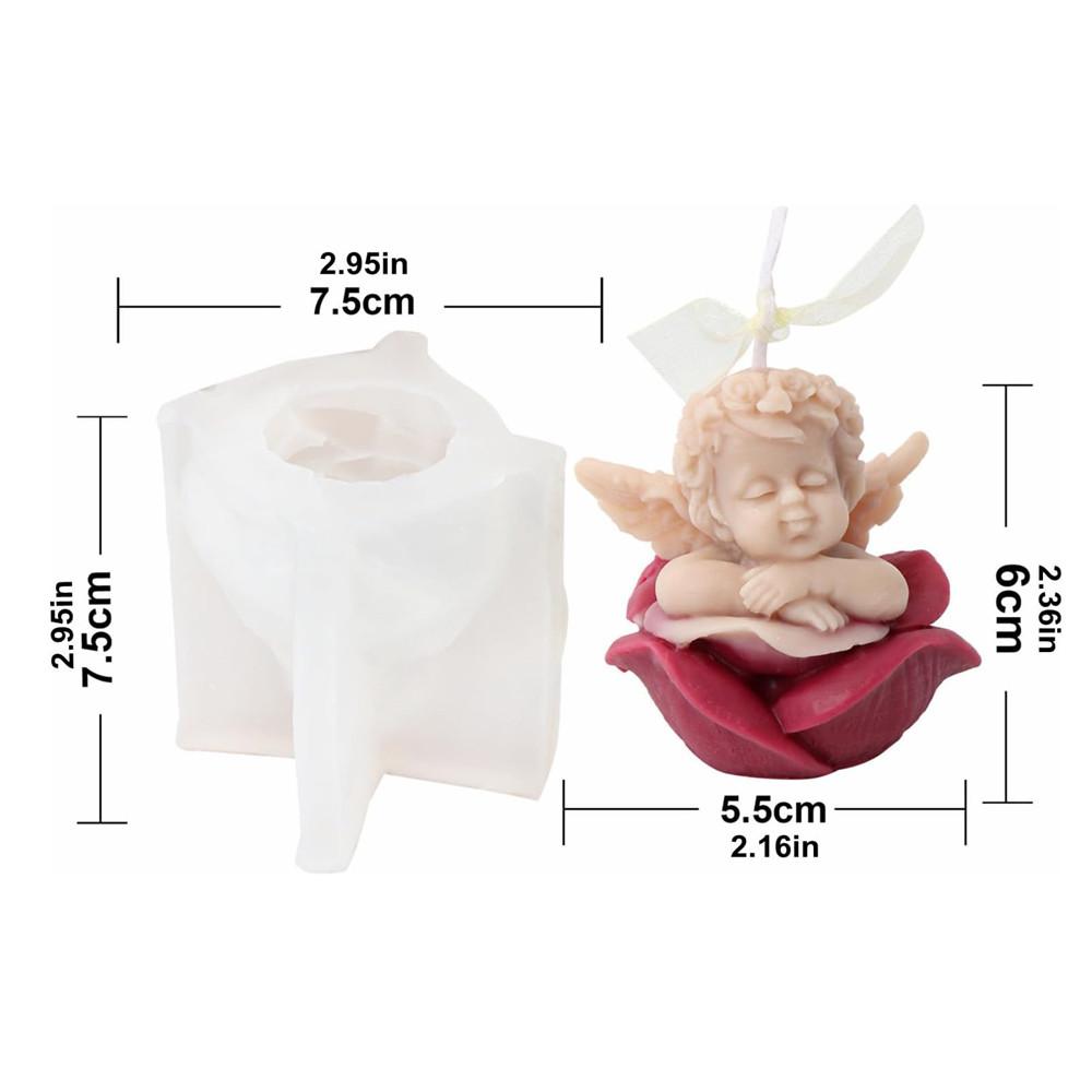 3D Rose Flower Angel Candle Mold Silicone Gift Making Kit Diy  Soap Handmade Gypsum Scented Soap Mould