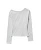 Yuupeu One-Shoulder Asymmetrical T-Shirt - White Melange
