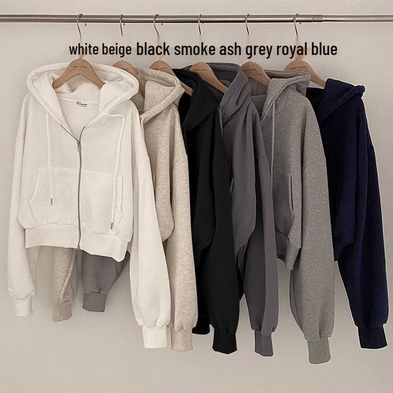 Casual Long-Sleeve Hooded Sweatshirt - Trendy, Versatile, Solid Color, Fashionable Outerwear