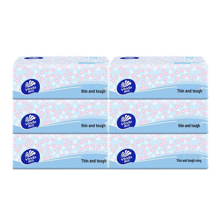 Vinda 3-Ply Soft & Durable Facial Tissues, 100 Sheets/Pack, 20 Packs/Box