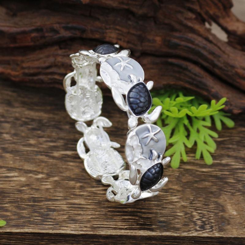 

Новый эмалевый эластичный браслет с морской черепахой, женский креативный модный универсальный пляжный эластичный браслет с черепахой