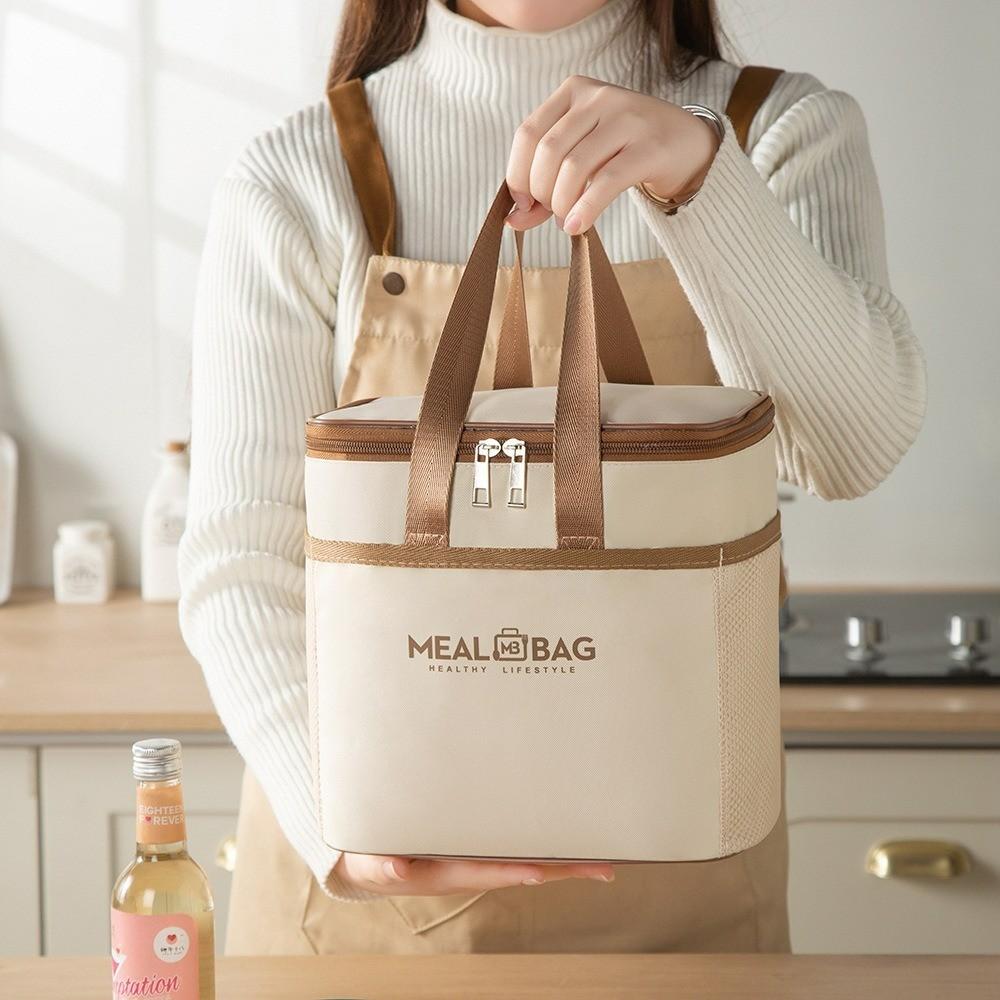 Oxford Cloth Lunch Bag With Insulation For Travel And Work Use