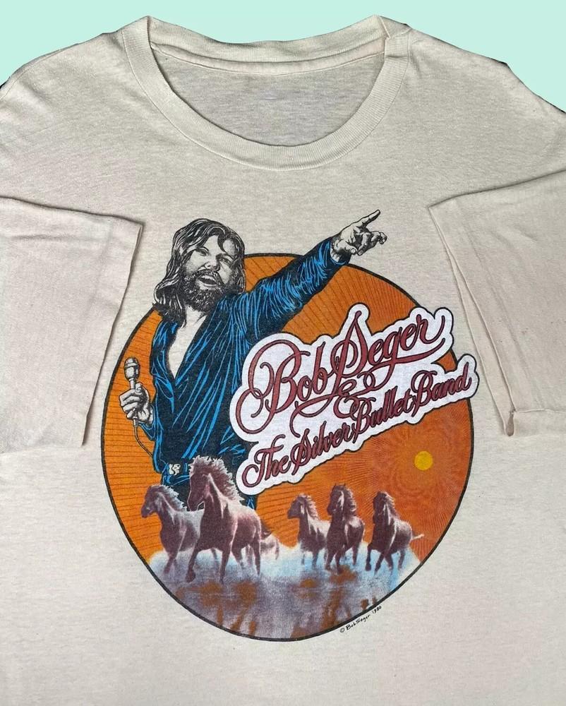 

VINTAGE The Silver Bullet Band Bob Seger White Unisex S-5XL AHN00920 Unisex T-Shirt M