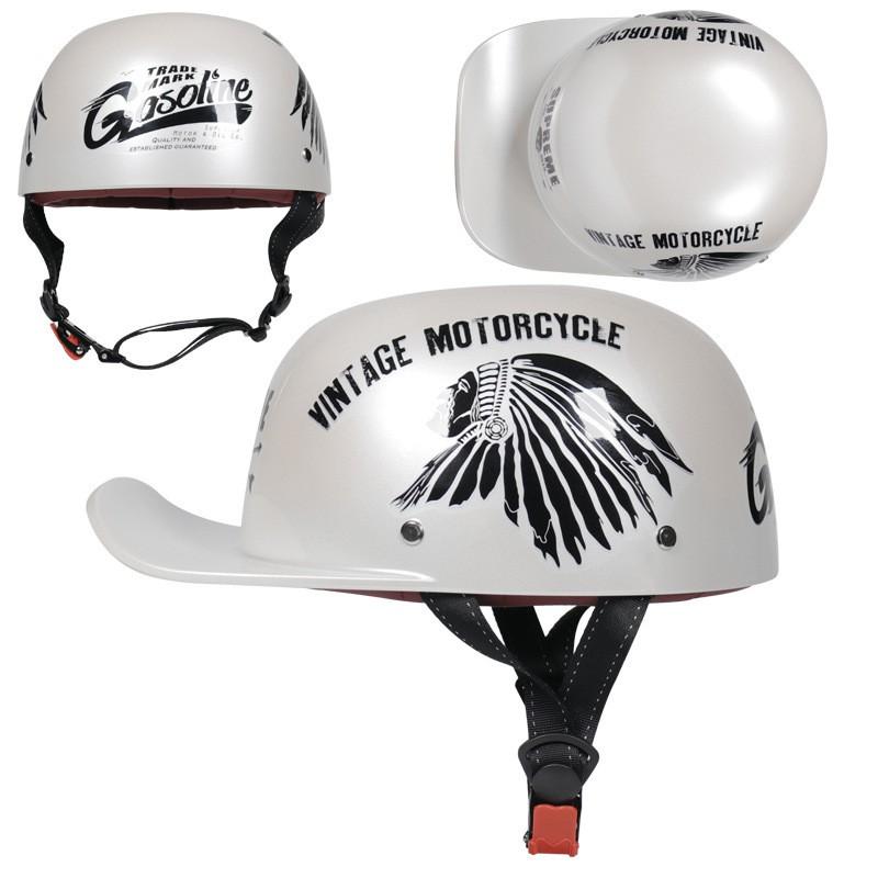 Stylish Retro Gangster Baseball Cap Helmet Men Women ABS Motorcycle Half With Custom Graphic Designs
