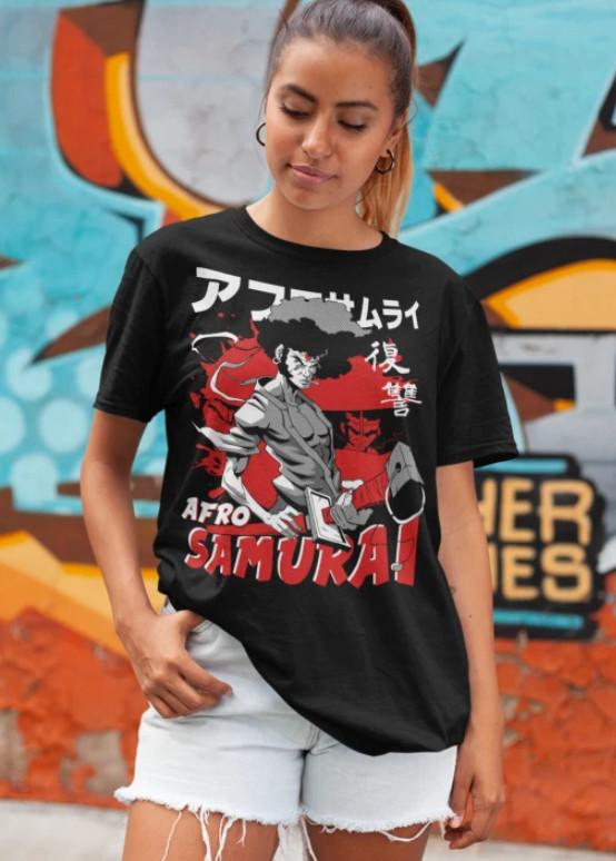 Afro Samurai Unisex T-T-Shirt Samurai Japanese Ninja Anime Manga T-T-Shirt