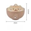 Noodles Soup Creative Lid Household Ceramic Bowl Bowl Cat Bowl Cute Rice Tableware Animals Instant with Japanese Cartoon
