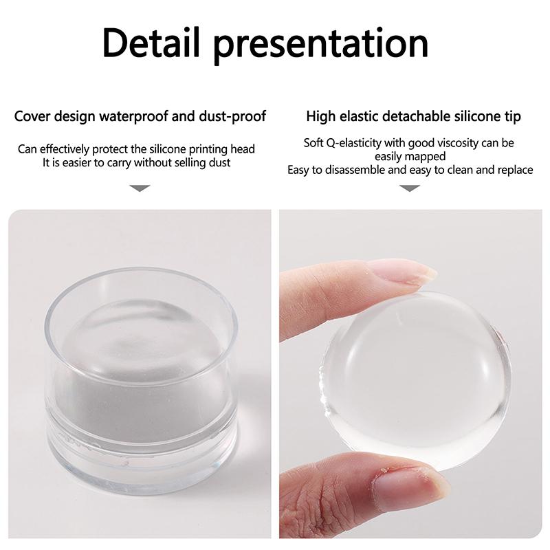 

Nail Art Stamper With Scraper Jelly Silicone Stamp Nail Stamping Plates Polish Print Transfer Templates Manicure Designs Tools