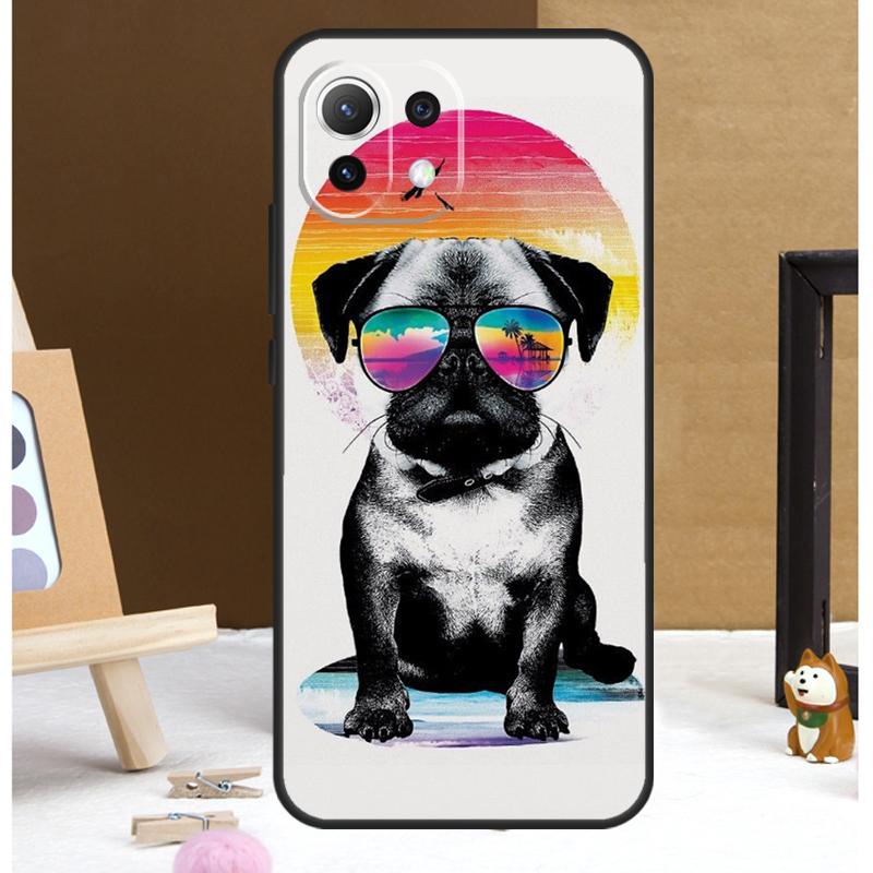 Süße schwarze Mops Hund Hülle Für Xiaomi 15 14 Ultra 13T 14T 15T 17 Pro Max POCO F7 Pro F5 F6 X5 X6 X7 F8 Ultra Abdeckung