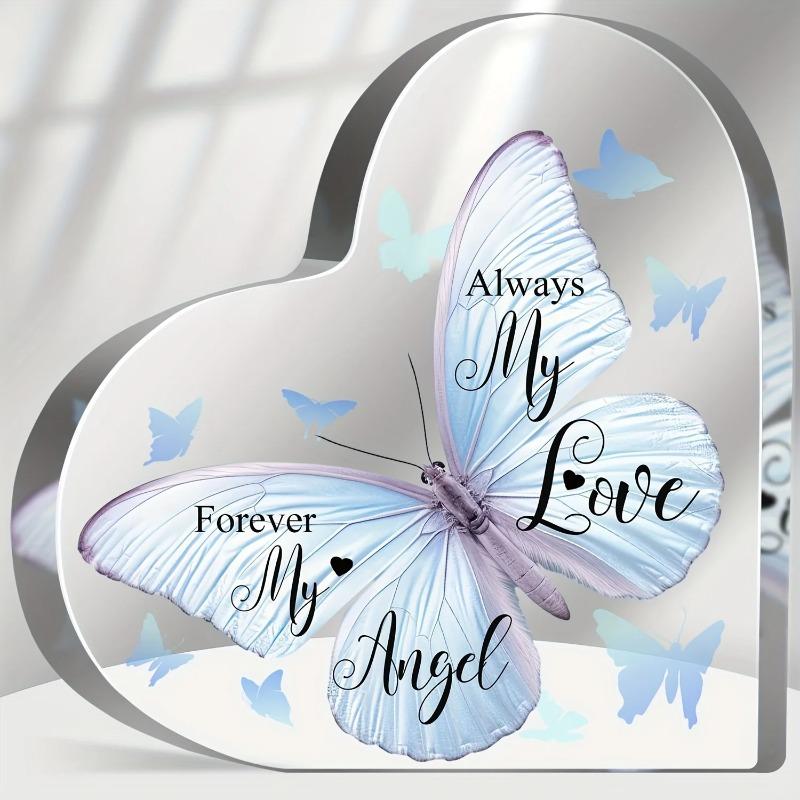 

2D Flat Condolences Grief Gifts Acrylic Desktop Decoration Plaque, Home Decor Plaque Hanging Wall Art Decorative Garden Decoration for Room Door Signs 10*10*1CM