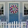 Independence Day Wreath Simulation Tulip Wreath Door Hanging Outdoor Yard Party Decoration Pendant