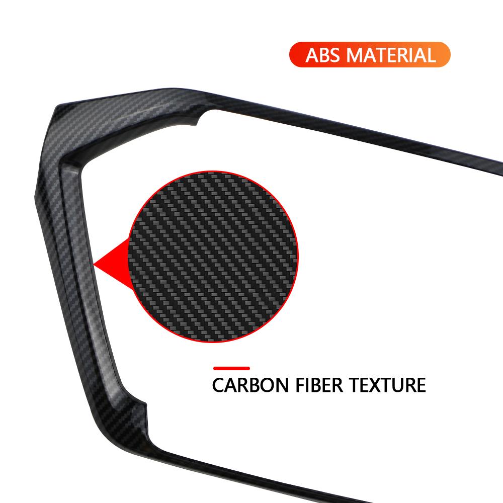 For ISUZU D-MAX DMAX 2021 - 2023 LHD Dashboard Central Control Trim Cover Navigation ABS Carbon Fiber Stickers Car Styling