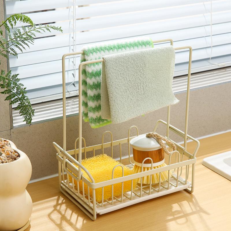 Suport creativ multifuncțional din pânză de burete pentru scurgere, suport pentru detergent de vase, organizator de uz casnic