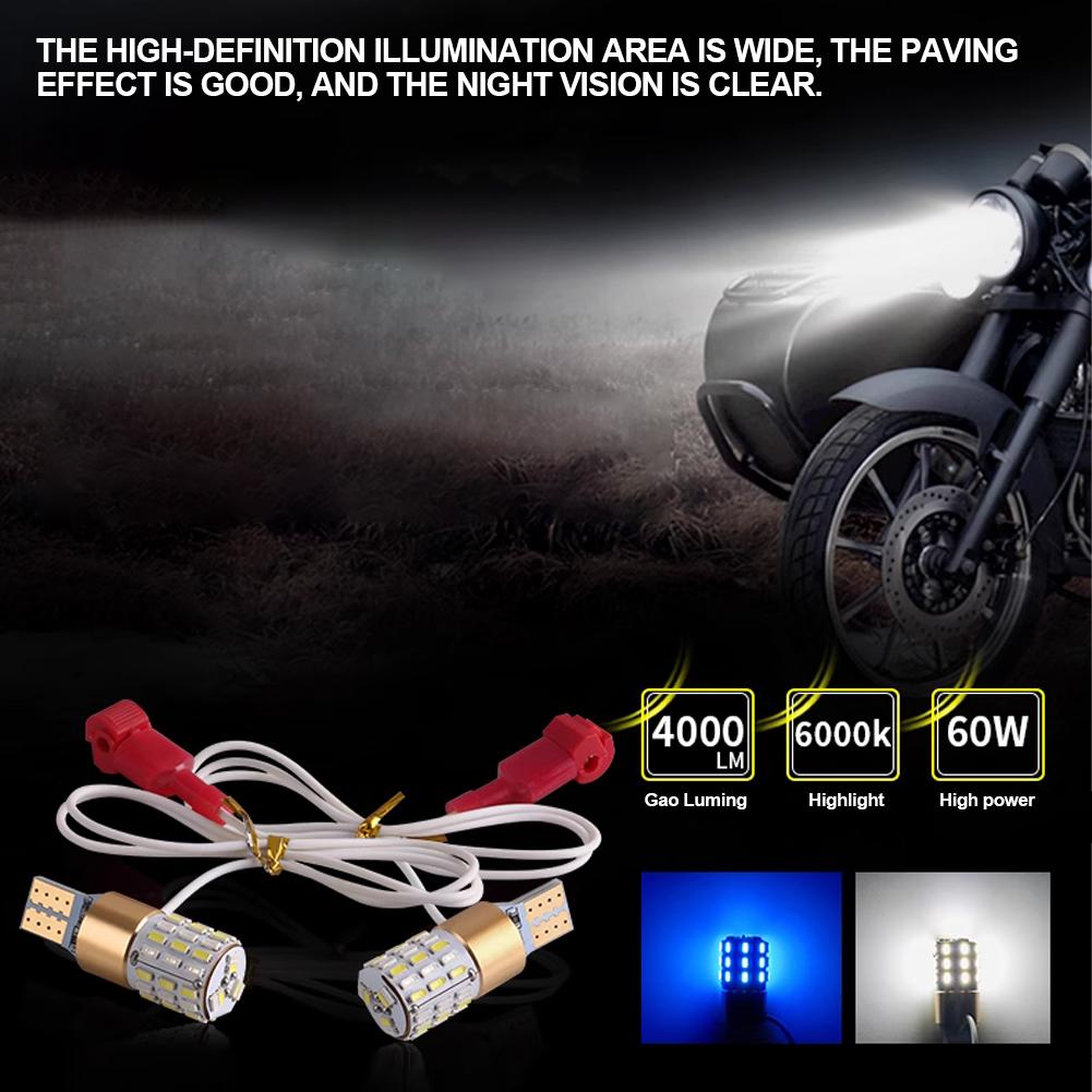 2Pcs T15 Turn Signal Motorcycle Signal Light Width Lamp Parking Reversing Color Fog Canbus LED Bulb Accessories