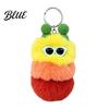 Plush Toy Keychain Sunglasses Caterpillar Keychain Soft Backpack Purse Colorful Accessory Bag Charm Stuffed Keyring Pendant Charm