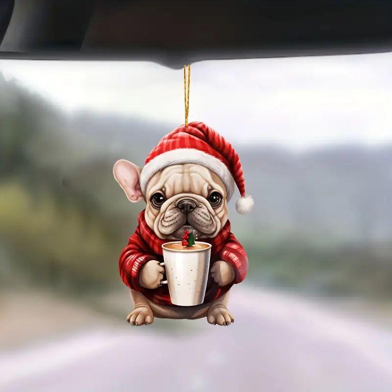 Dog Cartoon Charming Acrylic Hanging Ornament For Festive Christmas Decor Tree