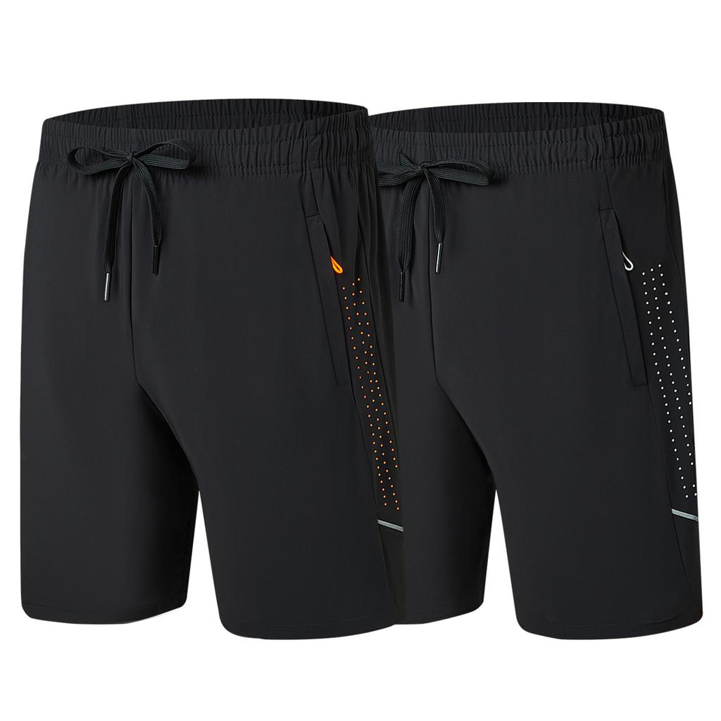 Summer Ice Silk Five Inch Shorts for Men's Sports, Fitness, Running, Oversized Elastic Ice Silk Loose Casual Shorts