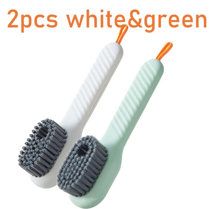 16-1PCS Escova de Limpeza Multifuncional para Sapatos Macia Automática Líquida Escova para Sapatos Cabo Longo Escova para Sabão de Roupa Com Gancho Ferramenta de Limpeza