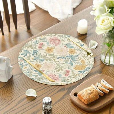 4-Piece British Garden Afternoon Tea Placemats Family Gathering Table Decor Accessories Café Afternoon Tea Decor