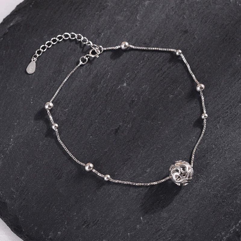 Personalized Retro Box Chain Bracelet - Elegant Silver, Versatile Japanese-Korean Inspired Couple's Jewelry for Women