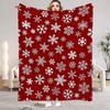 1pc Red Christmas Blanket Snowflake Print Smooth Flannel Blanket for Home Living Room Bedroom Decoration New Year Christmas Gift