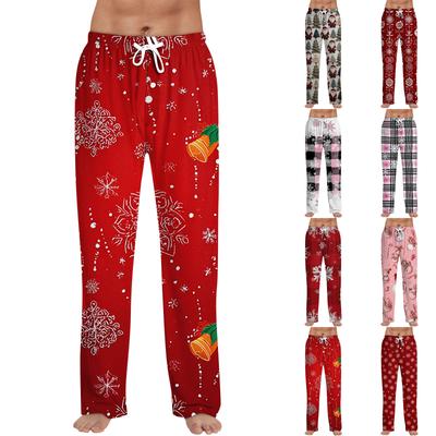 Pantalon à cordon de serrage à imprimé de Noël pour homme, pantalon de pyjama décontracté
