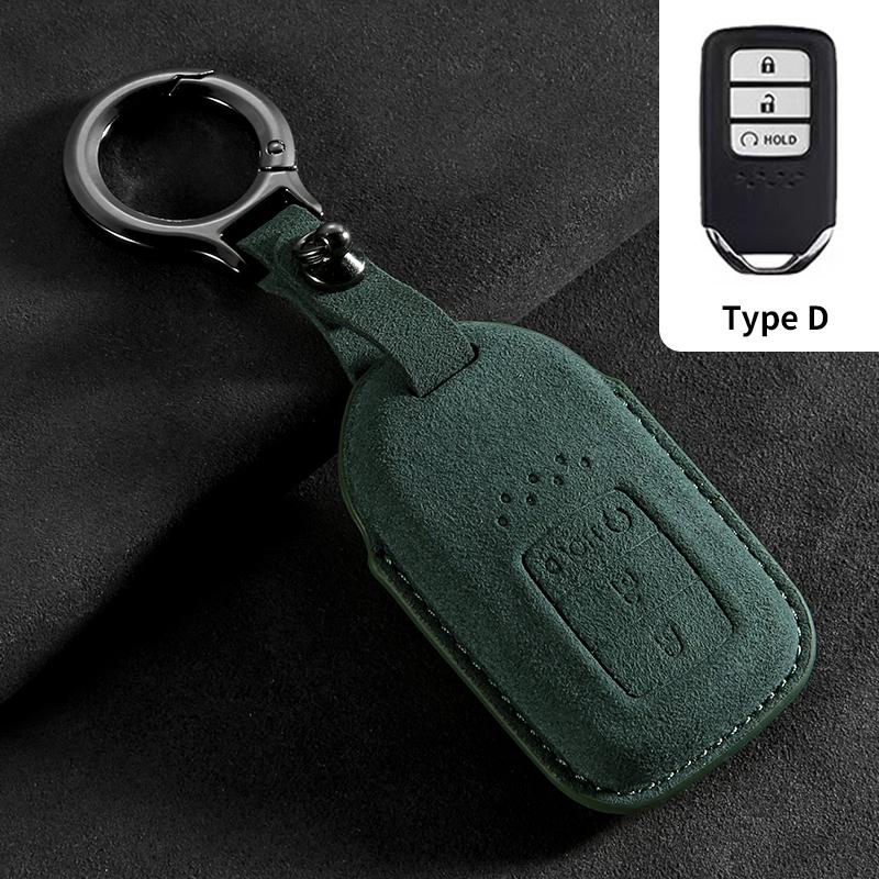 Suede Car Key Case Cover Shell Fob For For Honda Fit Lucky Vezel City Civic Jazz Brv Br-V Hrv Hr-V Freed Car Smart Key Bag