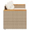 3 Seater Garden Sofa with Cushions Beige Poly Rattan