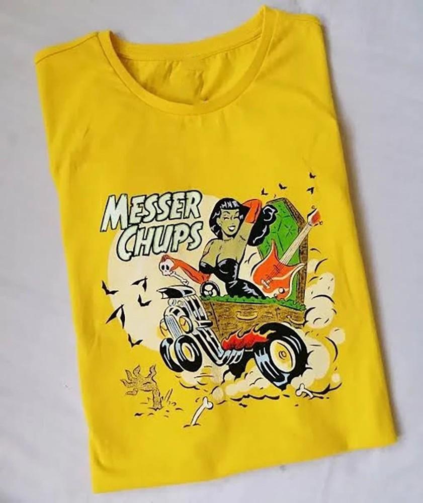 Messer Chups BAnd Хлопок Желтая Футболка S - 5XL Подарок Хэллоуин BT1951 Унисекс Футболка XXXXL