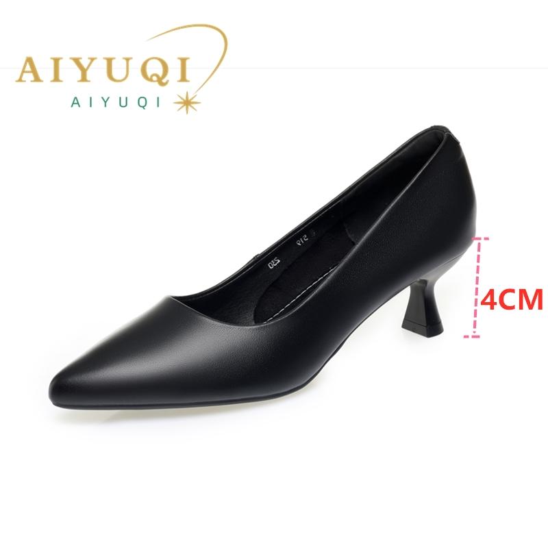 Mode AIYUQI 2025 Stil Damen High Heels Spitzschuh modische Arbeitsschuhe Damen Flachmündung Pendeln formelle Schuhe für Damen