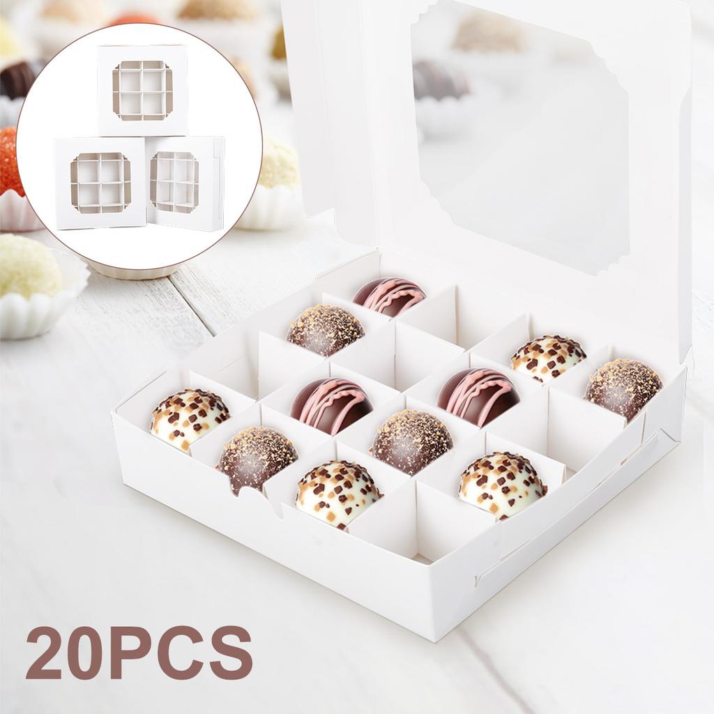 20/40 Stück Gemischte Süßigkeitenbox Mit Klarsichtfenster 16 Fächer Mit Trennwänden Schokolade Süßigkeiten Dessert Verpackungsbox Party Dekoration Geschenkbox