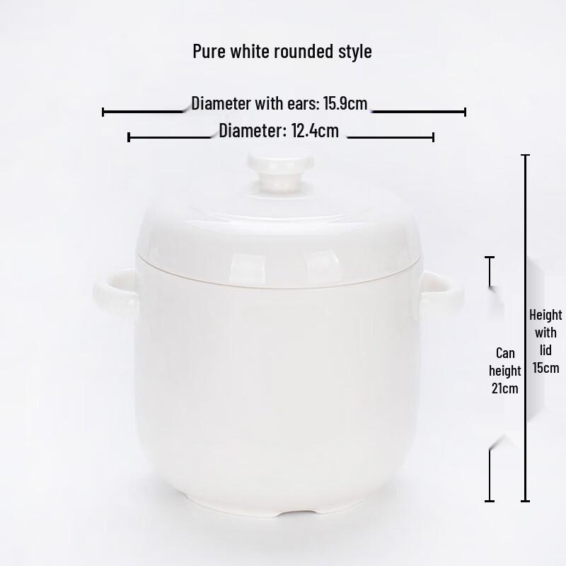 

ZISIZ Ceramic Double-Lid Health Stew Pot