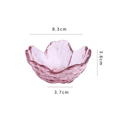 Modern Gold Inlay Glass Sakura Disc Japanese Nordic Style Sauce Bowl Small Flower Candle Holder Ice Cream