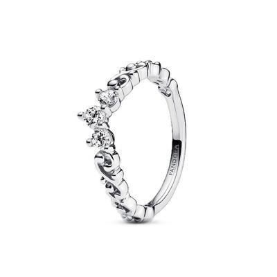 Regal Swirl Tiara Ring With Clear Cubic Zirconia P-192232C01-54 For Women