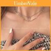 Trendy Double-layered Titanium Steel Necklace For Women Geometric Design Perfect For Casual And Fashionable Looks