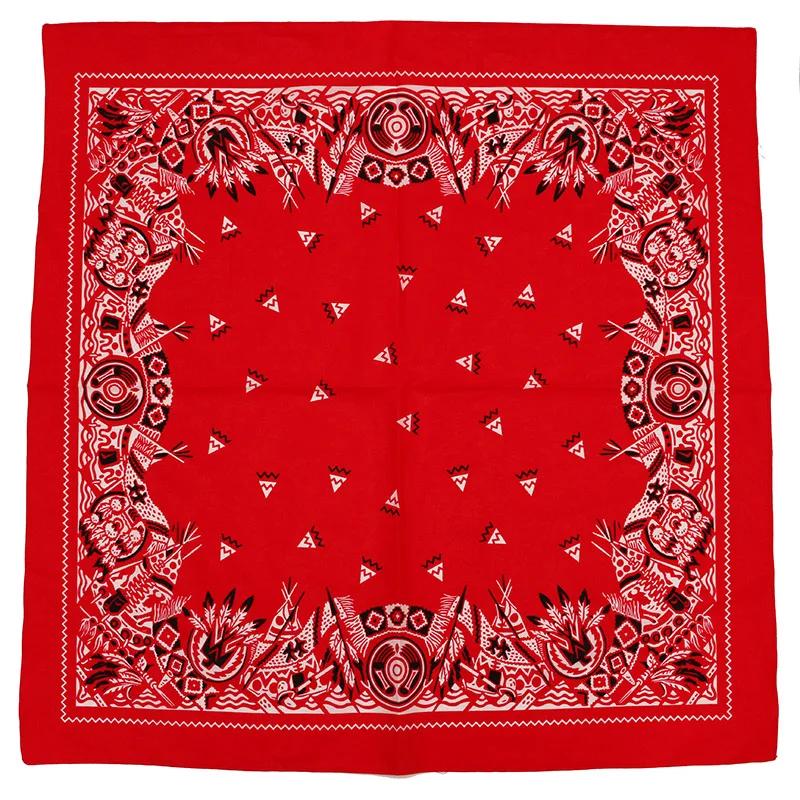 

Новый Большой 70 см Красный Квадратный Шарф Ретро Стиль Принт Хлопок Бандана Головной Убор Платок красный