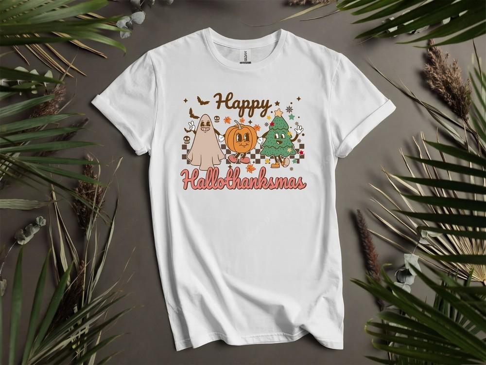 

Счастливого сезона Хэллоуин-Благодарения Толстовка футболка Мужская Женская Унисекс AD970 L