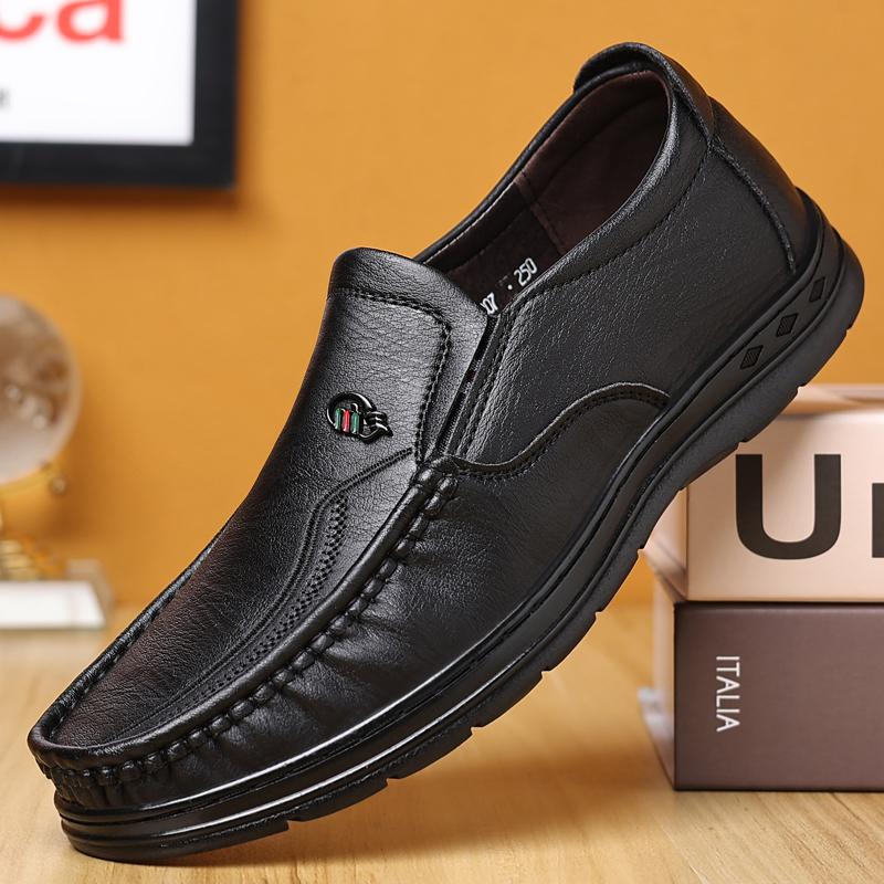 

Men S Leather Shoes Men S Business Formal Wear Shoes Casual Soft Leather Shoes For Mens JZ-19807 38 чорний