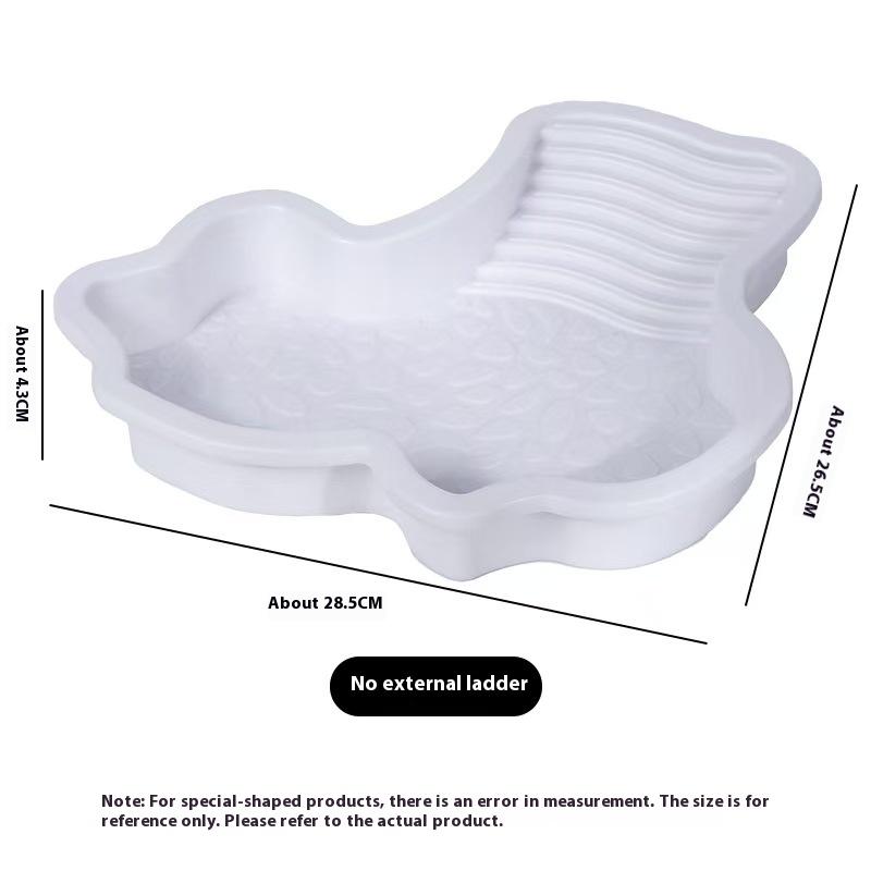 Reptile Bathing Pool Amphibians Accessories Large with Ramp Reptile Water Bowl for Tortoise Turtle Hamster Scorpion Leopard