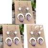 Natural Quartz Crystal Pendant Earrings With Geometric Design For Fashion Ol Style