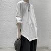 Men T-shirt Solid Color Simple Casual Young Style Friendly to Skin Round Neck Loose Split Hem Half Sleeves Summer Tops Men Clothes