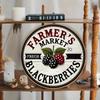 Vintage Metal Wall Art French Blackberry Round Wreath Sign Garage Bar Decor Gift